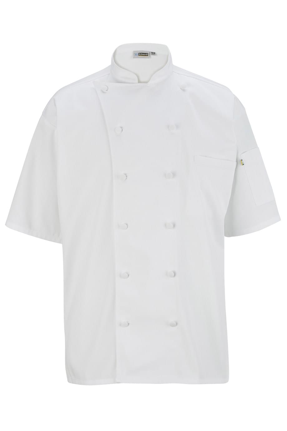 Edwards Garment 12 Button Short Sleeve Chef Coat With Mesh