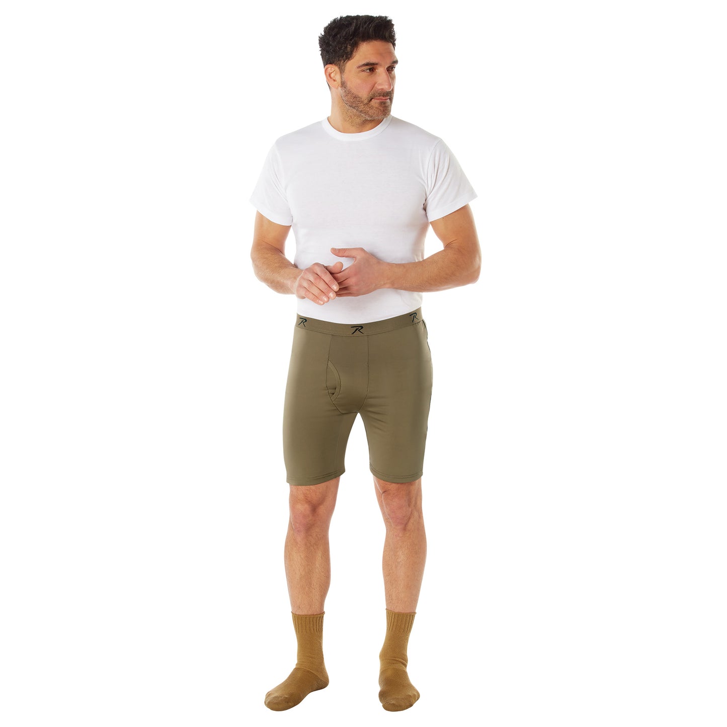 Rothco Long Length Moisture Wicking Performance Boxer Shorts - AR 670-1 Coyote Brown
