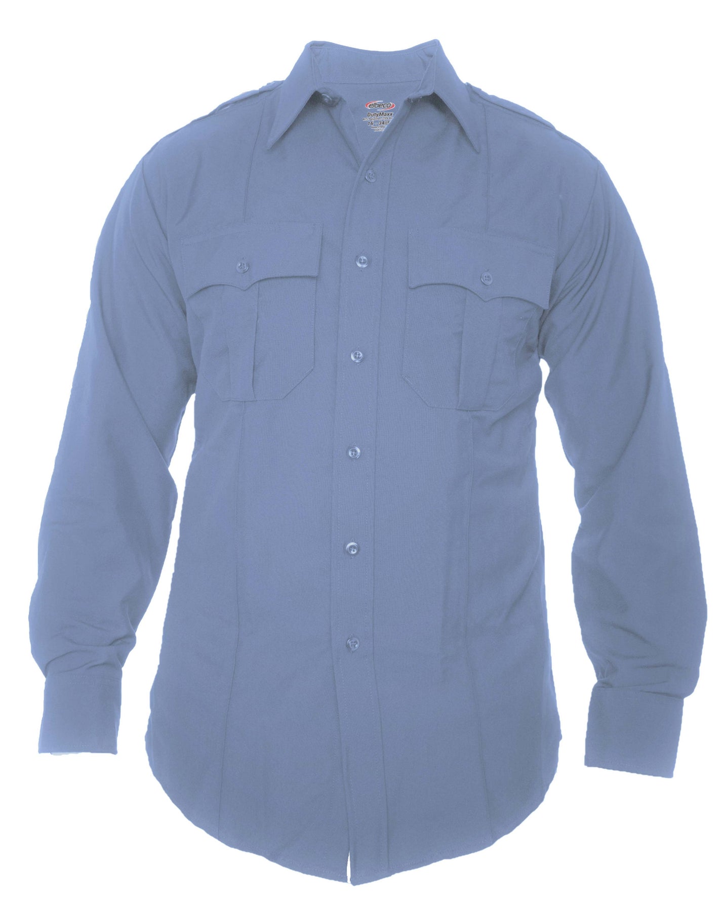 Elbeco DutyMaxx Men's Long Sleeve Poly/Rayon Stretch Shirt - Medium Blue