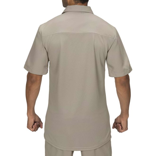 Blauer Short Sleeve Polyester Armorskin Base Shirt - Silver Tan