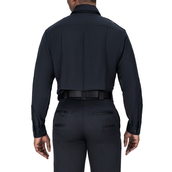 Blauer Long Sleeve Wool Shirt - Dark Navy