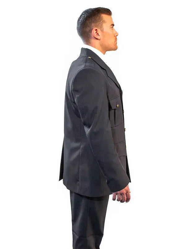 Anchor Uniform Men's Single Breasted Coat with Top Patch Pockets and Bottom Flaps – 100% Polyester