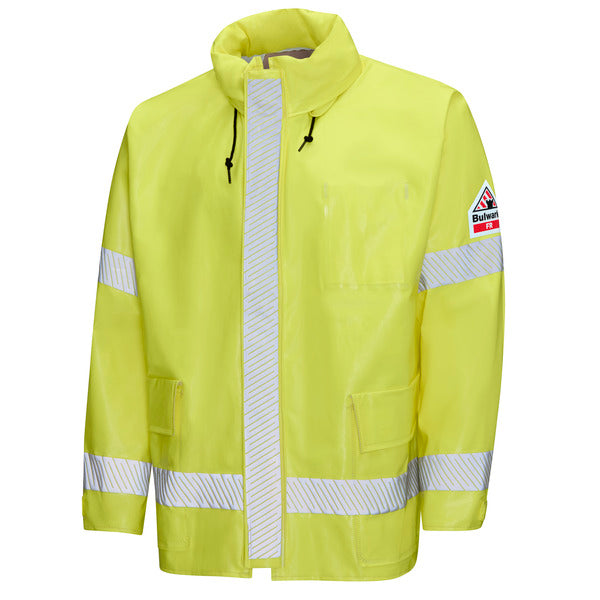 Bulwark Men's FR Hi-Visibility Rain Jacket - Yellow/Green
