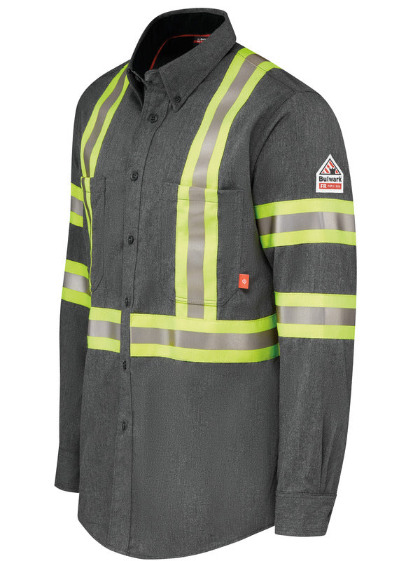 Bulwark IQ Series® Men's Lightweight Comfort Woven Shirt - Dark Gray