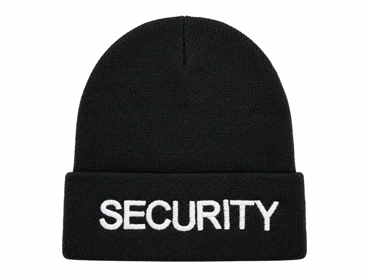 Black Knit Security Hat