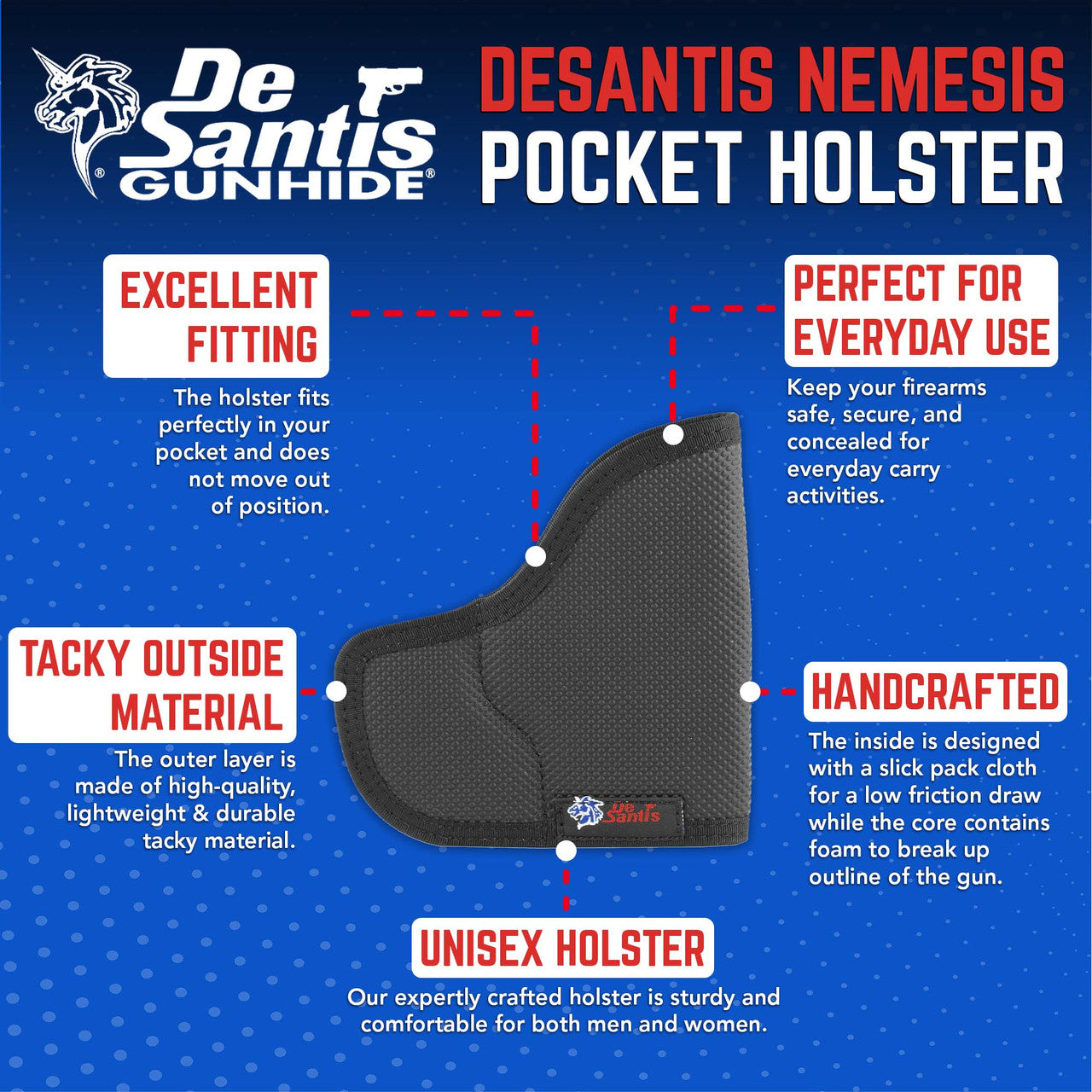 DeSantis GunHide The Nemesis, Rohrbaugh Make, R9, Black with Ambidextrous Fit
