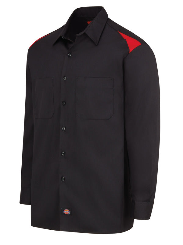 Dickies Men's Performance Long-Sleeve Team Shirt - Black/English Red