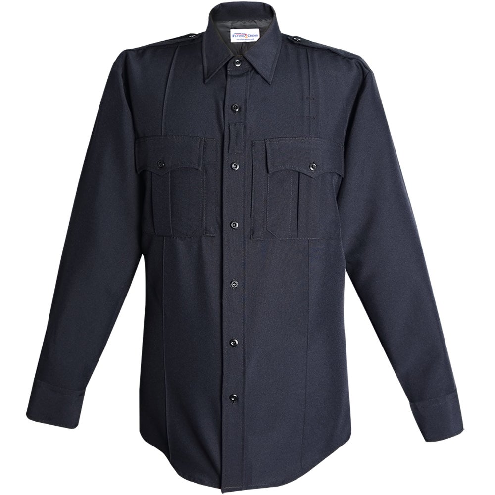 Flying Cross Men's LS Shirt W/Zipper - LAPD Navy