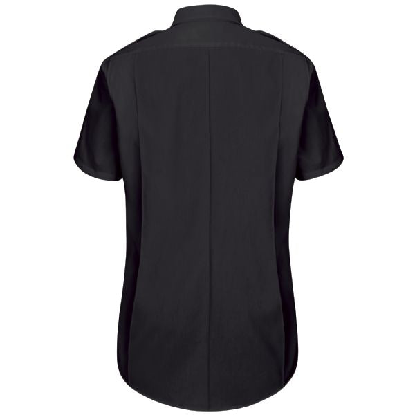 Horace Small Women's New Dimension® Plus Short Sleeve Poplin Shirt - Dark Navy
