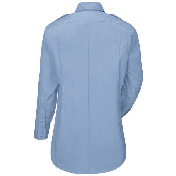 Horace Small Women's New Dimension® Plus Long Sleeve Poplin Shirt - Light Blue