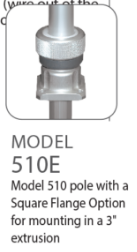 Evolution LED II Telescopic Floodlight - Top Mount Pull Up w/ Sq 3" Flange (V11)