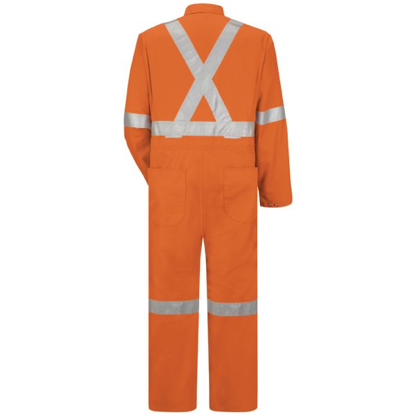Red Kap Hi-Visibility Zip-Front Coverall With CSA Compliant Reflective Trim - Orange