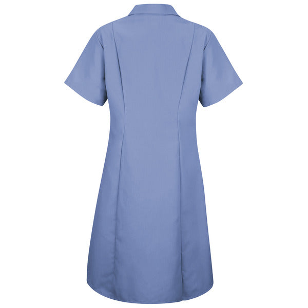 Red Kap Women's Button-Front Short Sleeve Dress - Light Blue