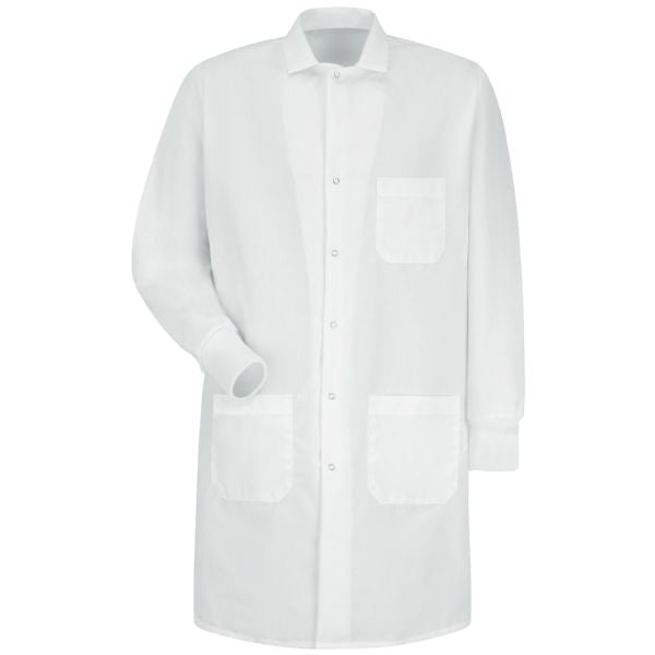Red Kap Unisex Specialized Cuffed Lab Coat with Exterior Pocket - White