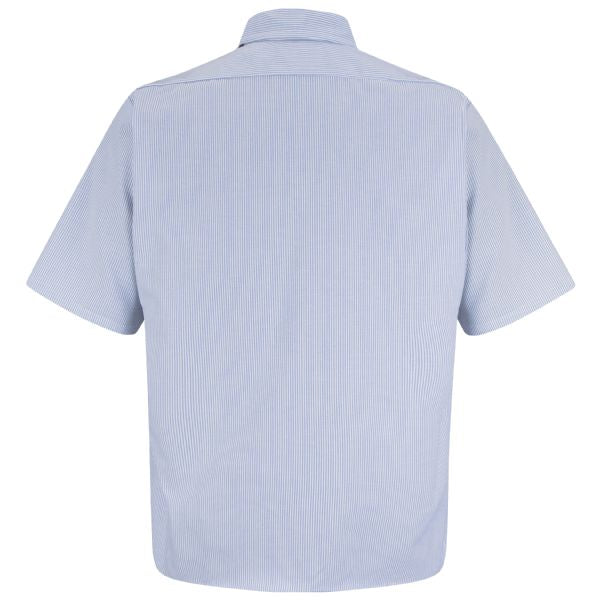Red Kap Men's Short Sleeve Deluxe Uniform Shirt - White/Blue Pin Stripe