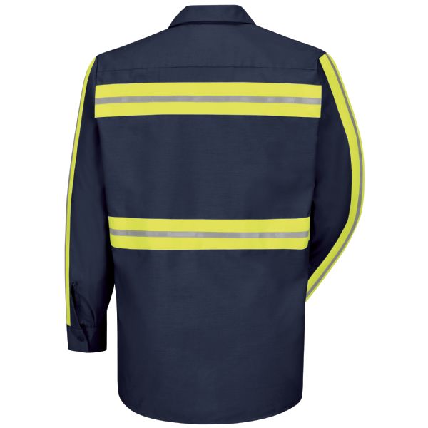 Red Kap Long Sleeve Enhanced Visibility Industrial Work Shirt