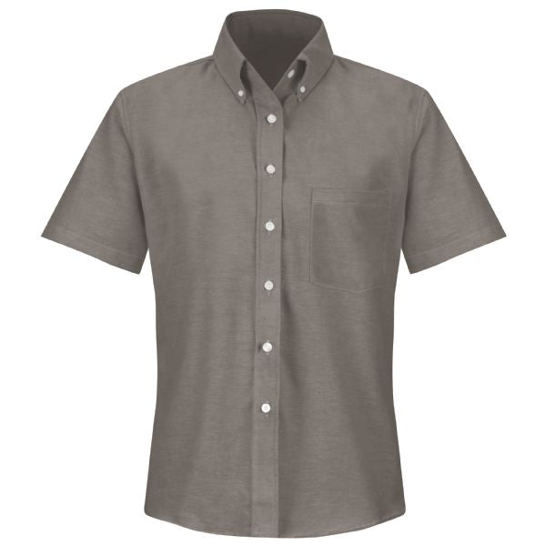 Red Kap Women's Short Sleeve Poplin Dress Shirt - Red, Wrinkle-Resistant Work Shirt - View #6