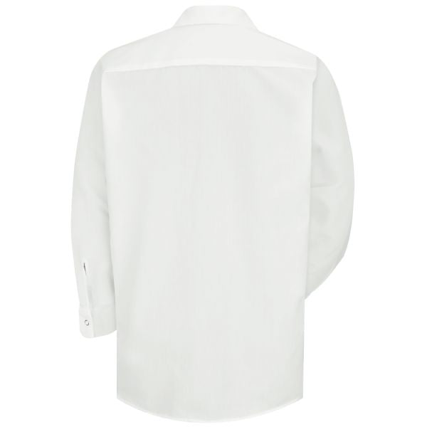 Red Kap Men's Long Sleeve Specialized Pocketless Polyester Work Shirt - White