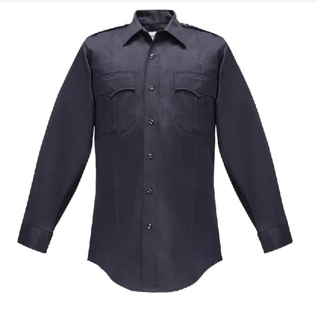 Flying Cross Men's Polyester Cotton Long Sleeve Shirt - Midnight Navy