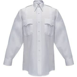 Flying Cross Men's Polyester Cotton Long Sleeve Shirt - White