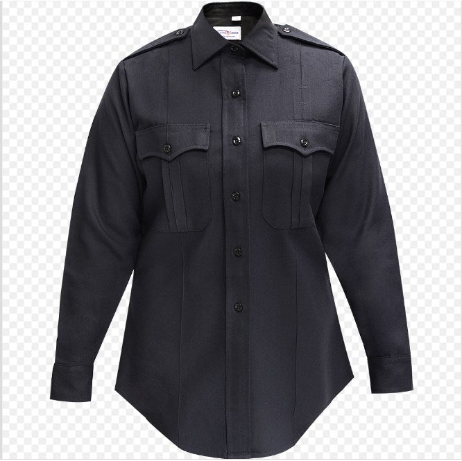 Flying Cross Long Sleeve Polyester Cotton Women's Shirt - Midnight Navy