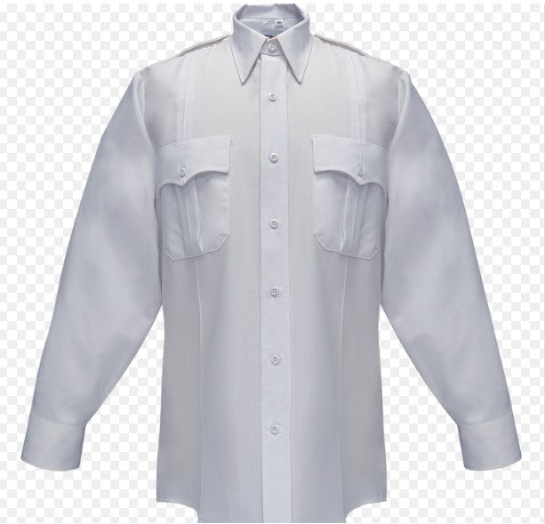 Flying Cross Command 100% Polyester Men's Long Sleeve Shirt w/Zipper - White