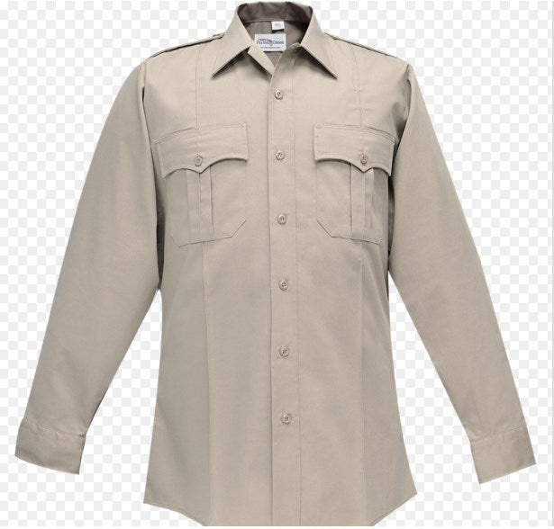 Flying Cross Command 100% Polyester Men's Long Sleeve Shirt w/Zipper - Silver Tan
