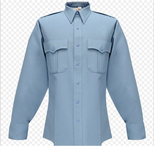 Flying Cross Command 100% Polyester Men's Long Sleeve Shirt w/Zipper - Brillant Blue