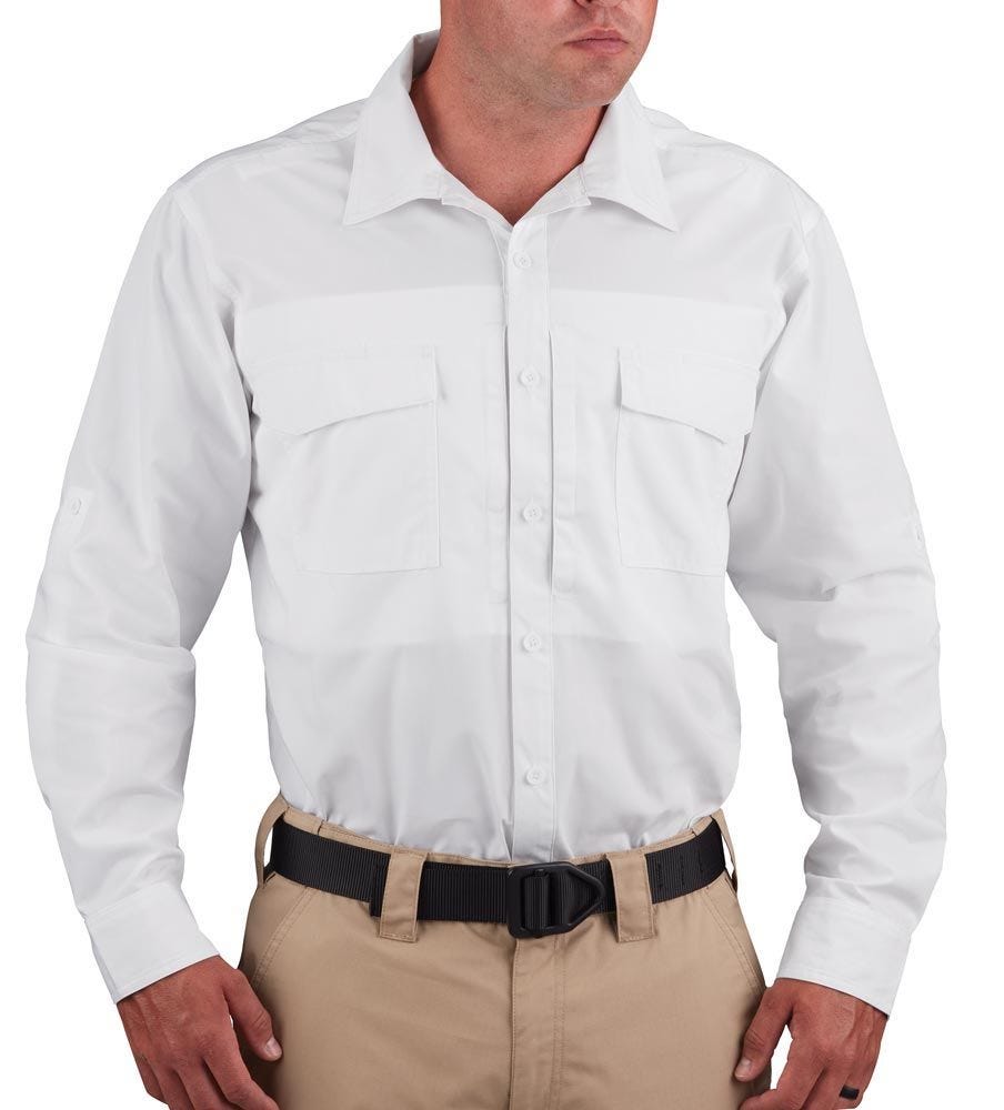 Propper Men's Long Sleeve RevTac Shirt - Poplin White