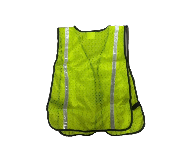 Yellow Mesh Safety Vest with Reflective Striping