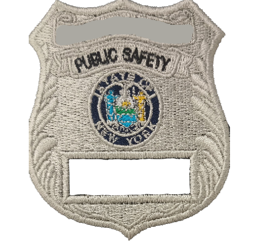 Silver Public Safety Badge with Color Seal and Badge Number