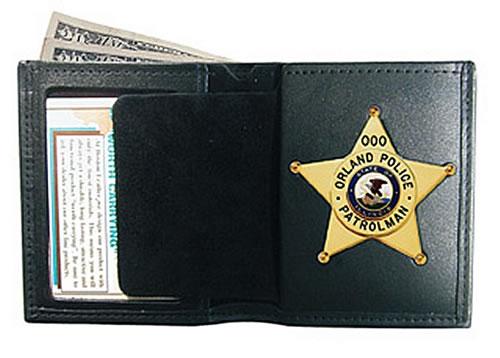 Boston Leather Book Style Badge Wallet