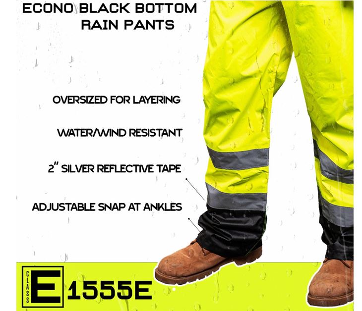 Game Sportswear The Econo Black Bottom Rain Pant