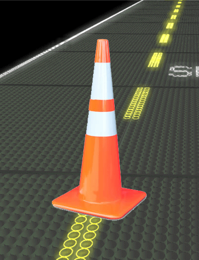 28" Standard Road Cone with Reflective Strips