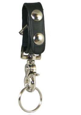 Boston Leather - Leather Belt Keeper w/ Deluxe Swivel Key Snap