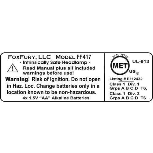 Performance Intrinsic Tasker LED Helmet Light