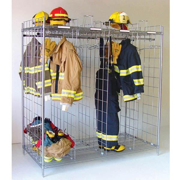 Chrome Plated Freestanding Double Sided Gear Storage - 18" Sections