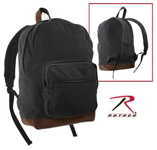 canvas backpack leather accents Rothco Vintage Canvas Teardrop Backpack With Leather Accents – EMERGENCY RESPONDER PRODUCTS, LLC