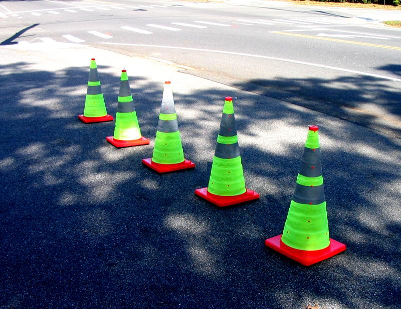 Ez-Stor Collapsible Road Cones in Lime