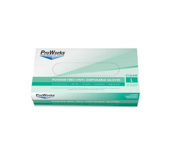 Adenna ProWorks Case of Clear Powder Free Vinyl Gloves Emergency