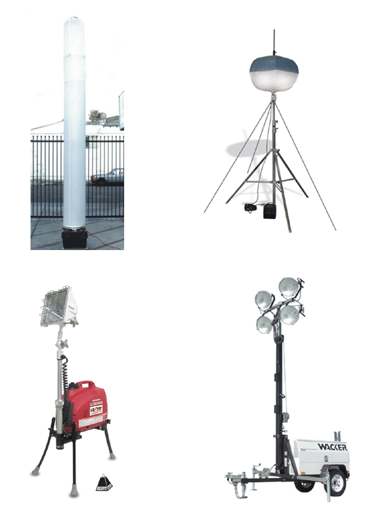 Portable emergency scene online lighting