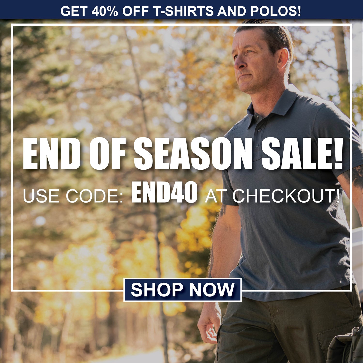 40% Off T-Shirts and Polos