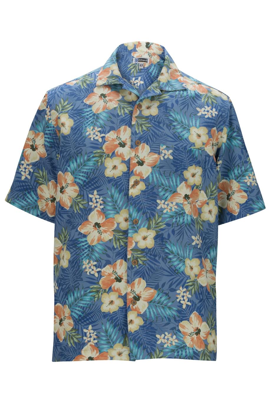 Edwards Garment Hibiscus Multi-Color Camp Shirt