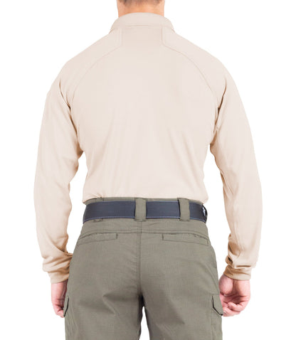 First Tactical Men's Performance Long Sleeve Polo - Khaki