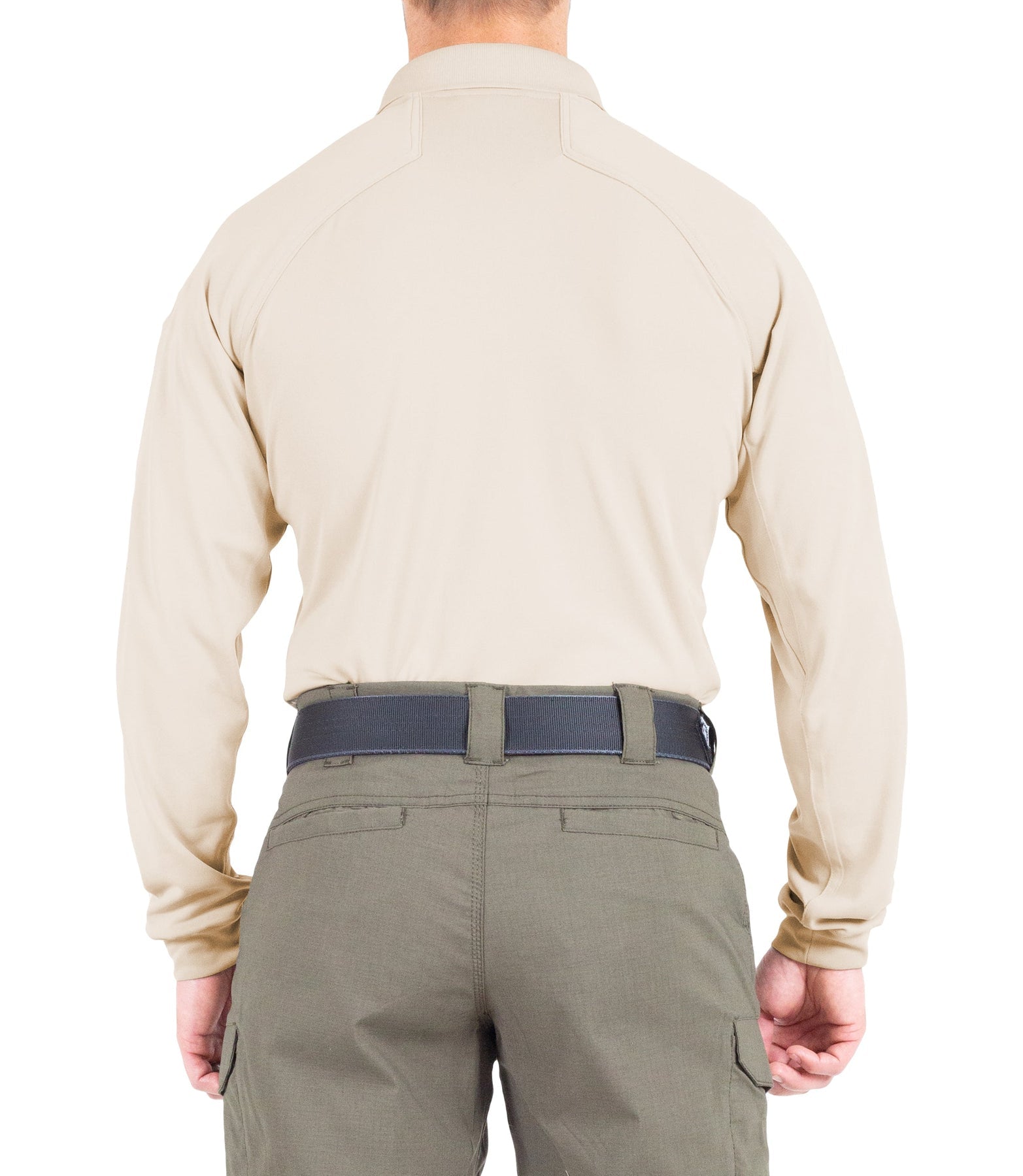 First Tactical Men's Performance Long Sleeve Polo - Silver Tan