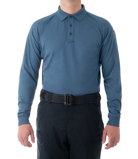 First Tactical Men's Performance Long Sleeve Polo - French Blue