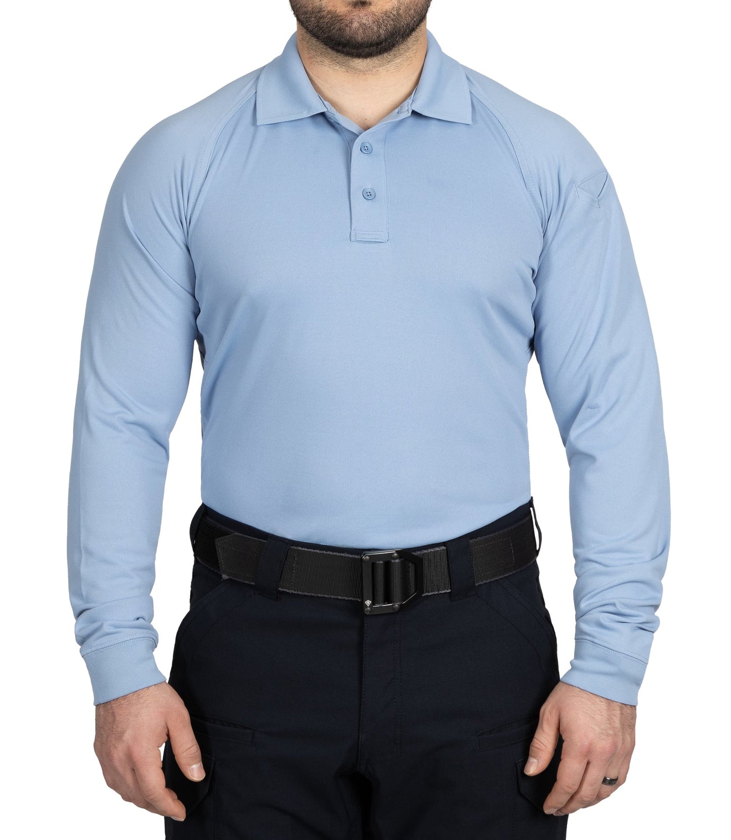 First Tactical Men's Performance Long Sleeve Polo - Medium Blue