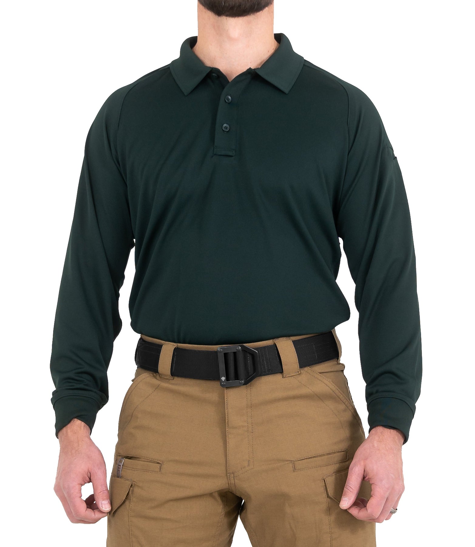 First Tactical Men's Performance Long Sleeve Polo - Spruce Green