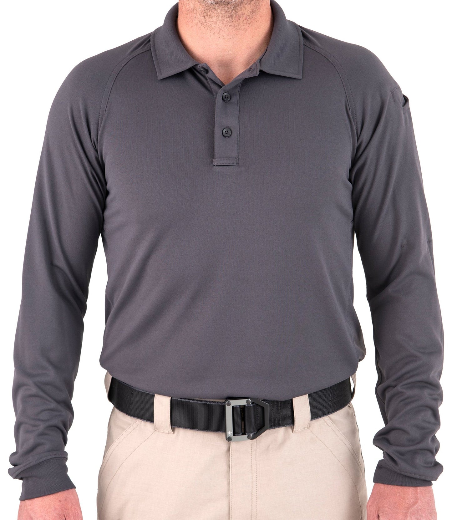 First Tactical Men's Performance Long Sleeve Polo - Wolf Grey