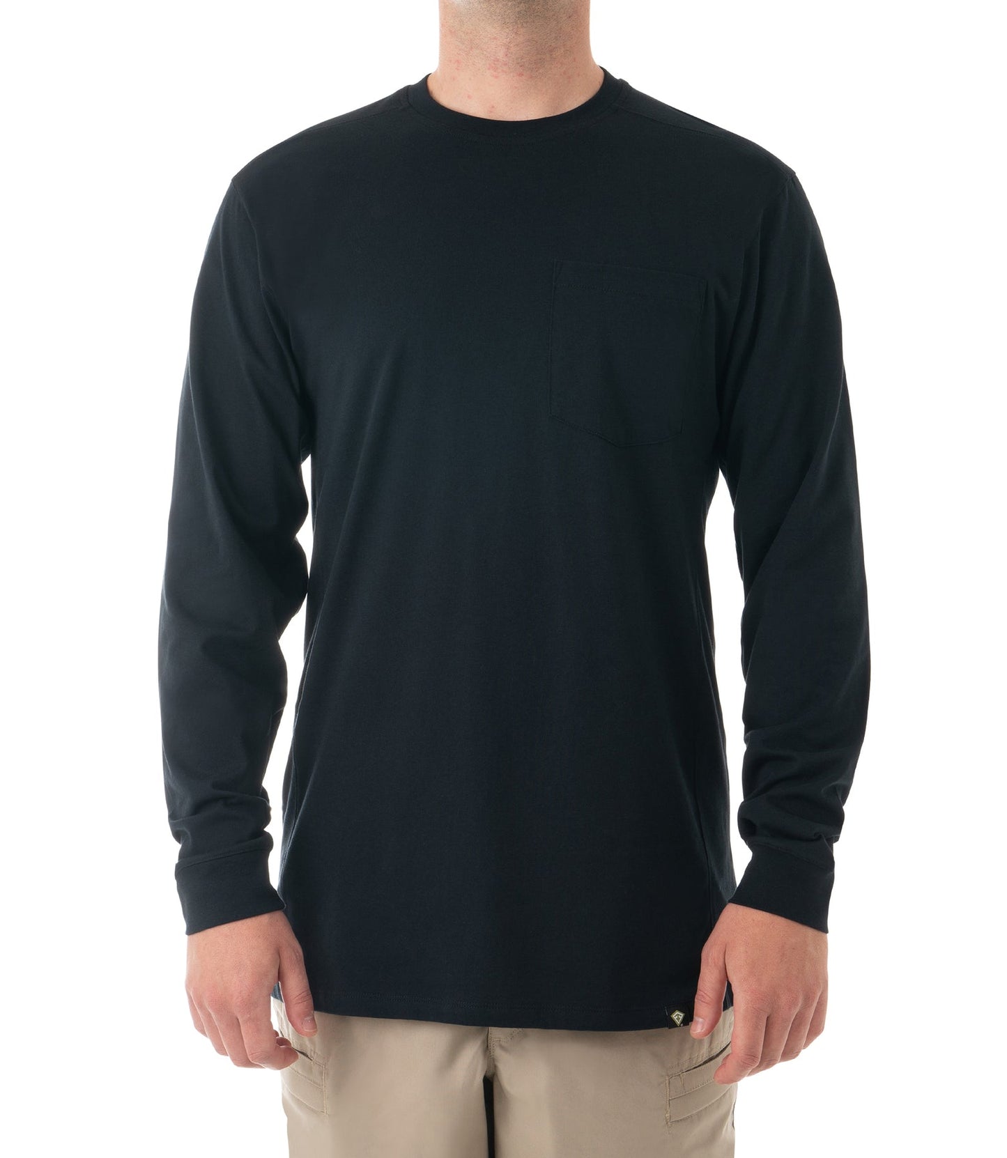 First Tactical Men's Tactix Cotton Long Sleeve T-Shirt with Chest Pocket - Midnight Navy